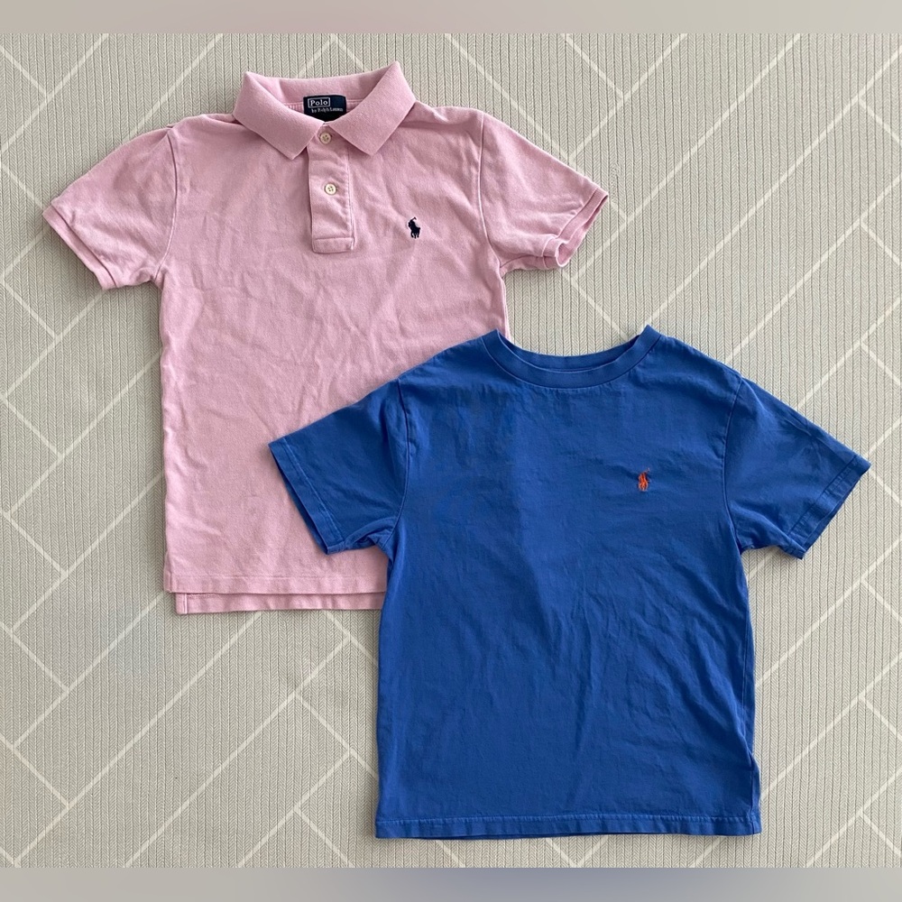 Polo by Ralph Lauren Kids Pink Polo and Blue Tee bundle boy's size 8